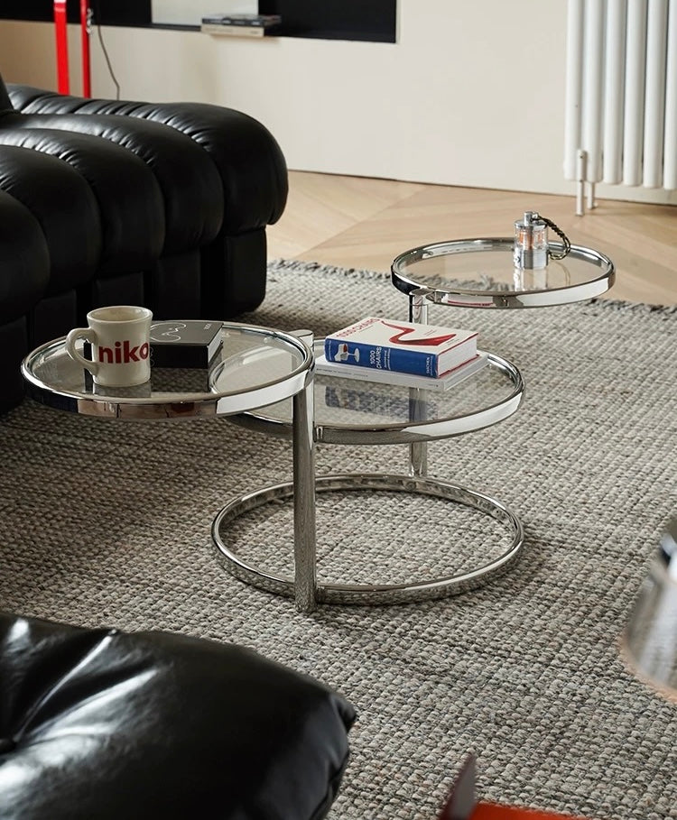 Creative Furniture Stainless Steel Coffee Table Glass Table Side Table