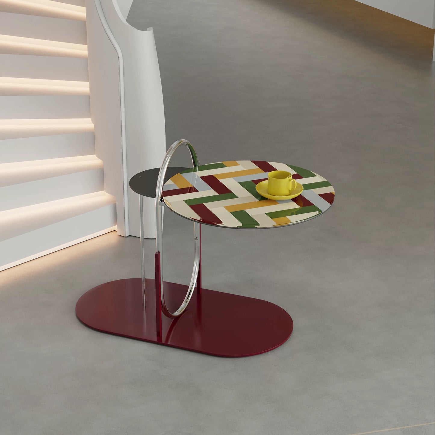 Stylish Accent Side Table Living Room Decoration Colorful Artistic Design