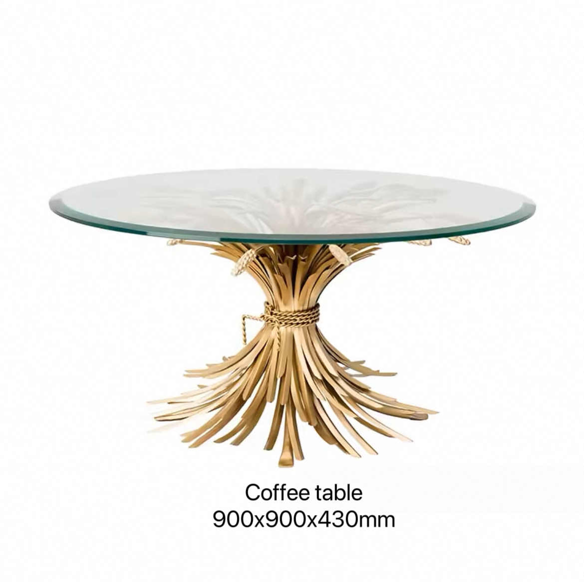 New Arrivals Unique Design Stainless Steel Ears of Wheat Glass Table Coffee Table