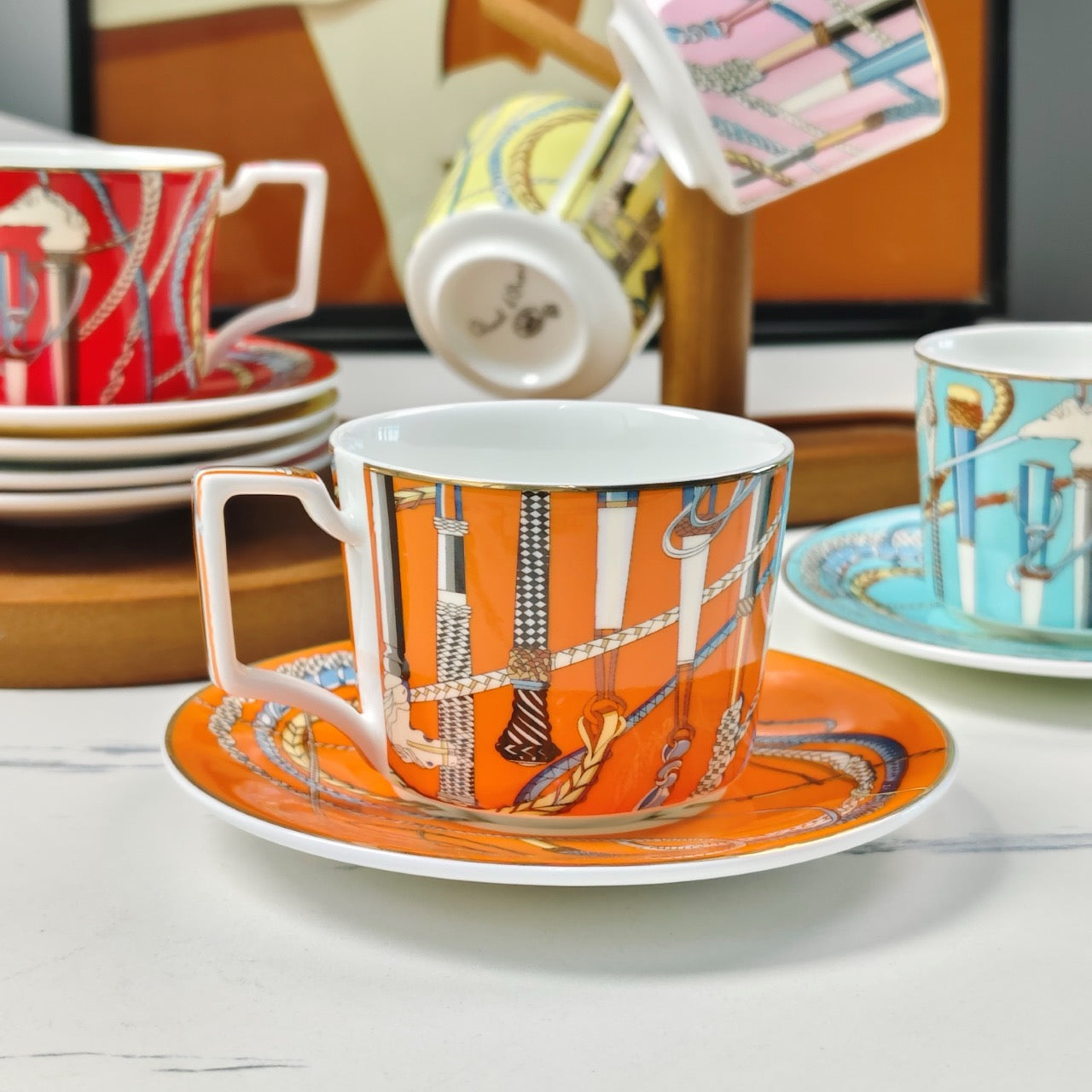 Christmas Gift Birthday Gift Coffee Cup Six Cups Six Saucers Tableware Free Shipping