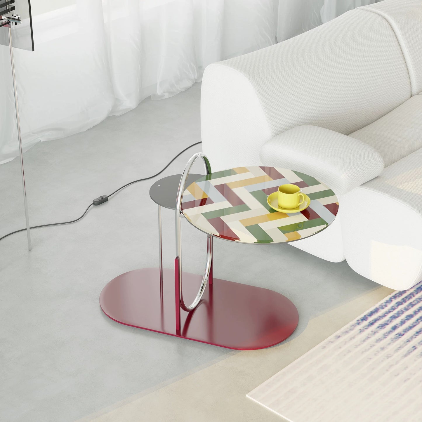 Stylish Accent Side Table Living Room Decoration Colorful Artistic Design