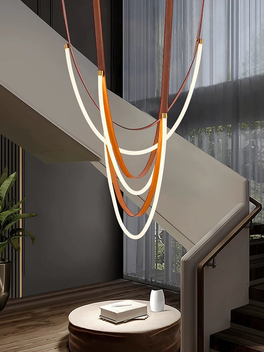 New Arrivals Home Decor Leather LED Light Artistic Chandelier