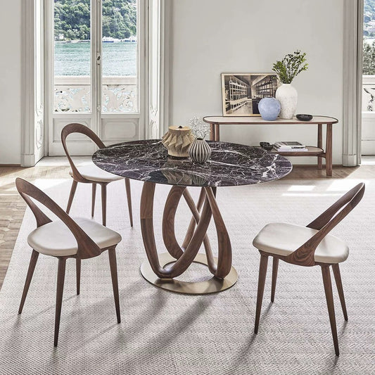 North American Black Walnut Dining Table Glass Table Marble Table
