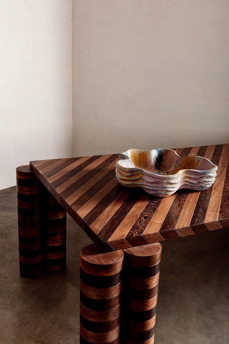 2025 New Designs Stripped Solid Wood Dining Table Office Table Meeting Table