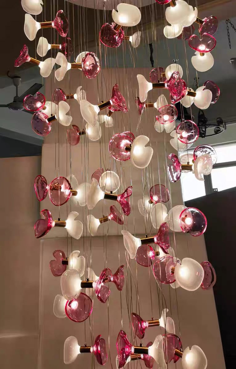 Creative Petal Chandelier Villa Chandelier Hotel Lobby Lighting Home Decor