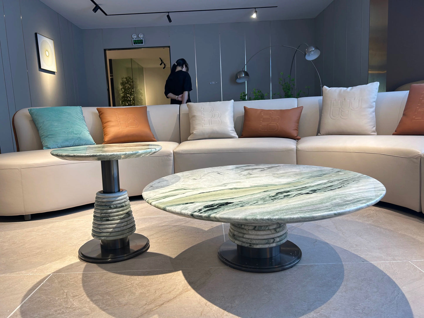 Natural Marble Coffee Table Stainless Steel Furniture Luxurious Home Decor