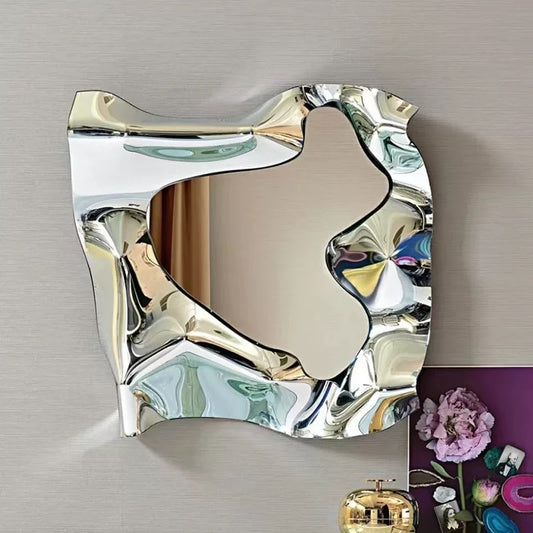 Artistic Stainless Steel Mirror Irregular Mirror Dressing Mirror Home Decor