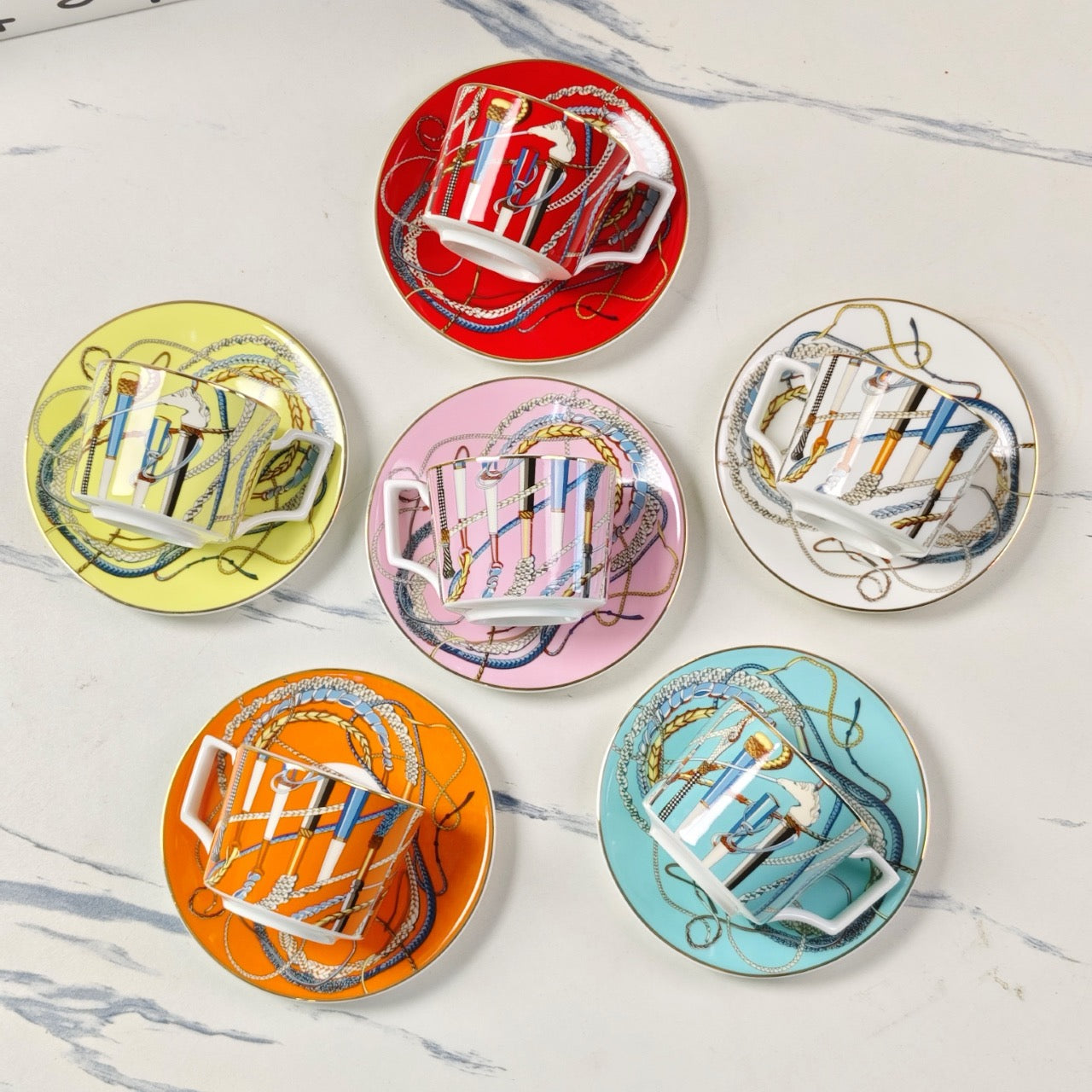 Christmas Gift Birthday Gift Coffee Cup Six Cups Six Saucers Tableware Free Shipping