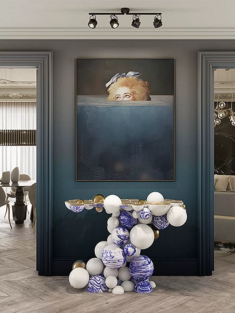 Fantastic Bubble Design Console Luxurious Side Table Modern Villa Interior