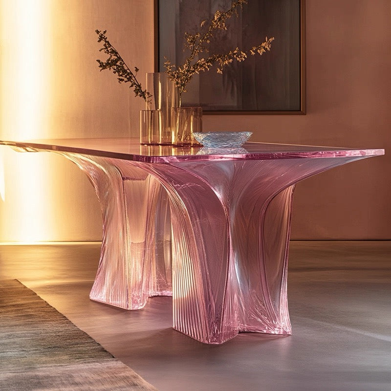 New Designs Luxurious Crystal Resin Dining Table Display Reception Desk