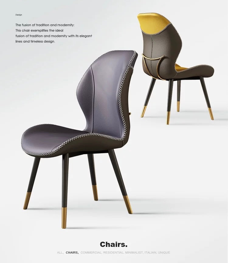 New Chair Design Fishtail Style Dining Chair High Quality Leather Elegant Appearance Chair