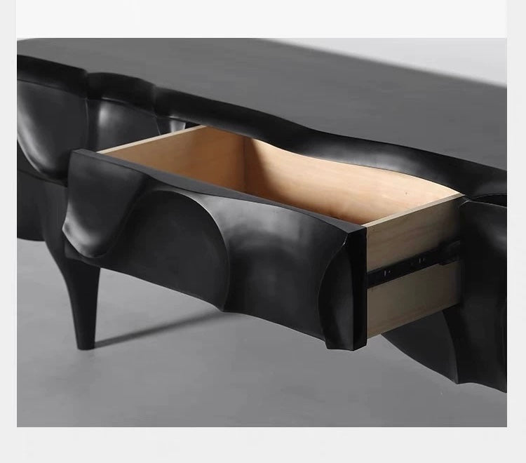 Retro Style Side Cabinet TV Stand Black Artistic Cabinet Unique Home