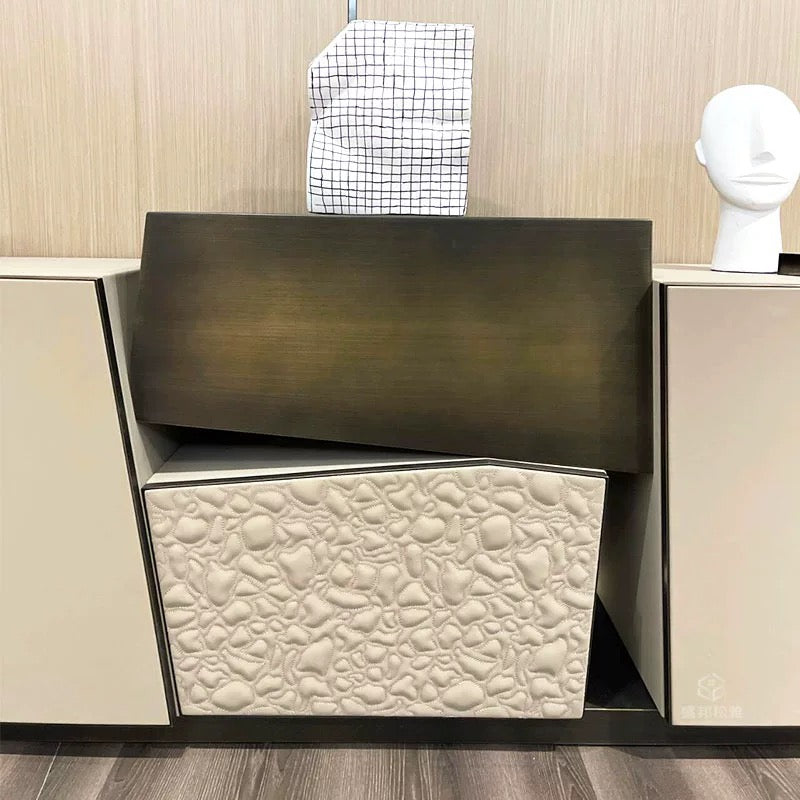 Luxurious Sideboard Mixed Wood and Metal Modern Furniture Stylish Cabinet