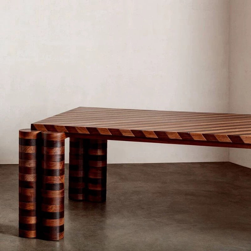 2025 New Designs Stripped Solid Wood Dining Table Office Table Meeting Table