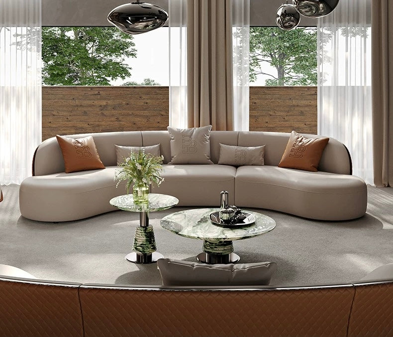 Natural Marble Coffee Table Stainless Steel Furniture Luxurious Home Decor