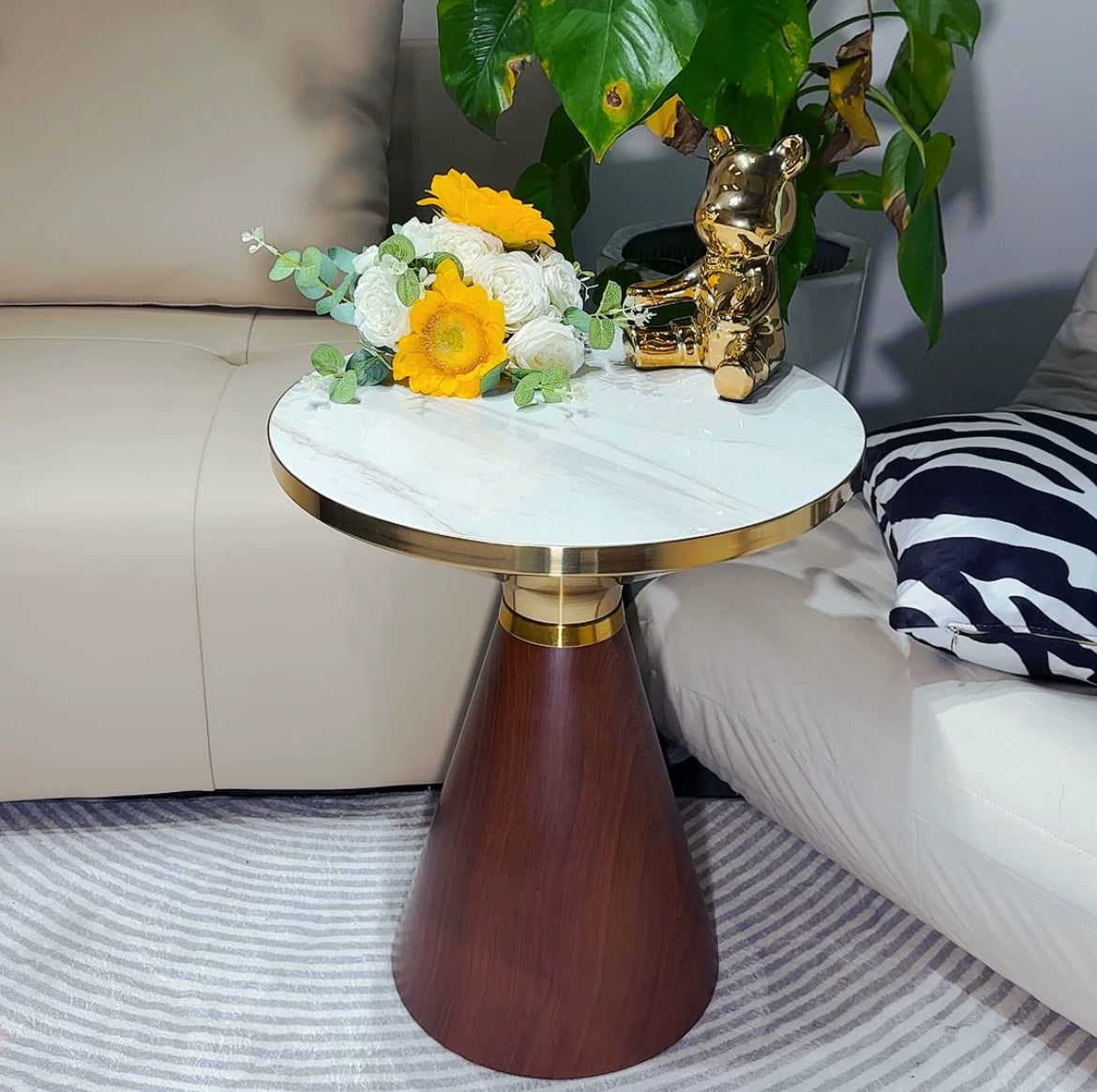 Italian Minimalist Walnut Side Table Elegant Nightstand Modern Home