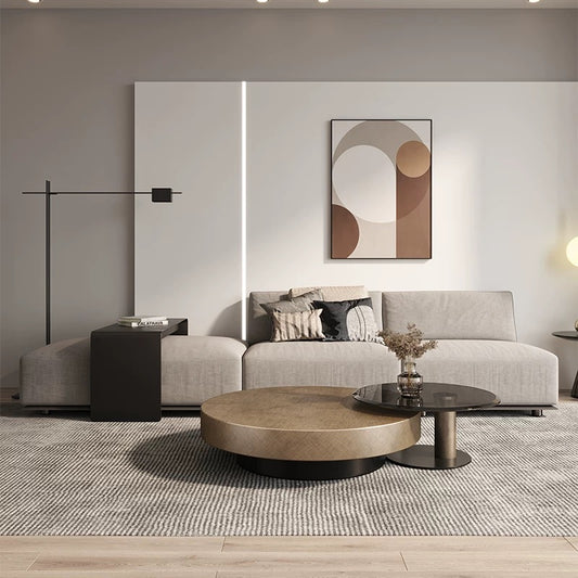 Stainless Steel Table Tempered Glass Table Coffee Table Set