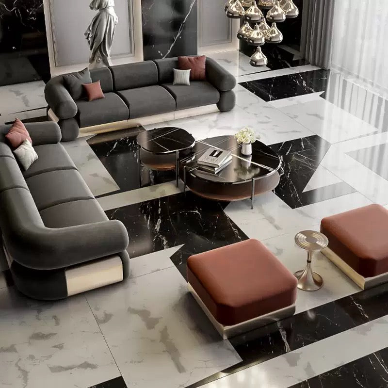 New Design Luxurious Sofa Fabric Sofa Stainless Steel Decor