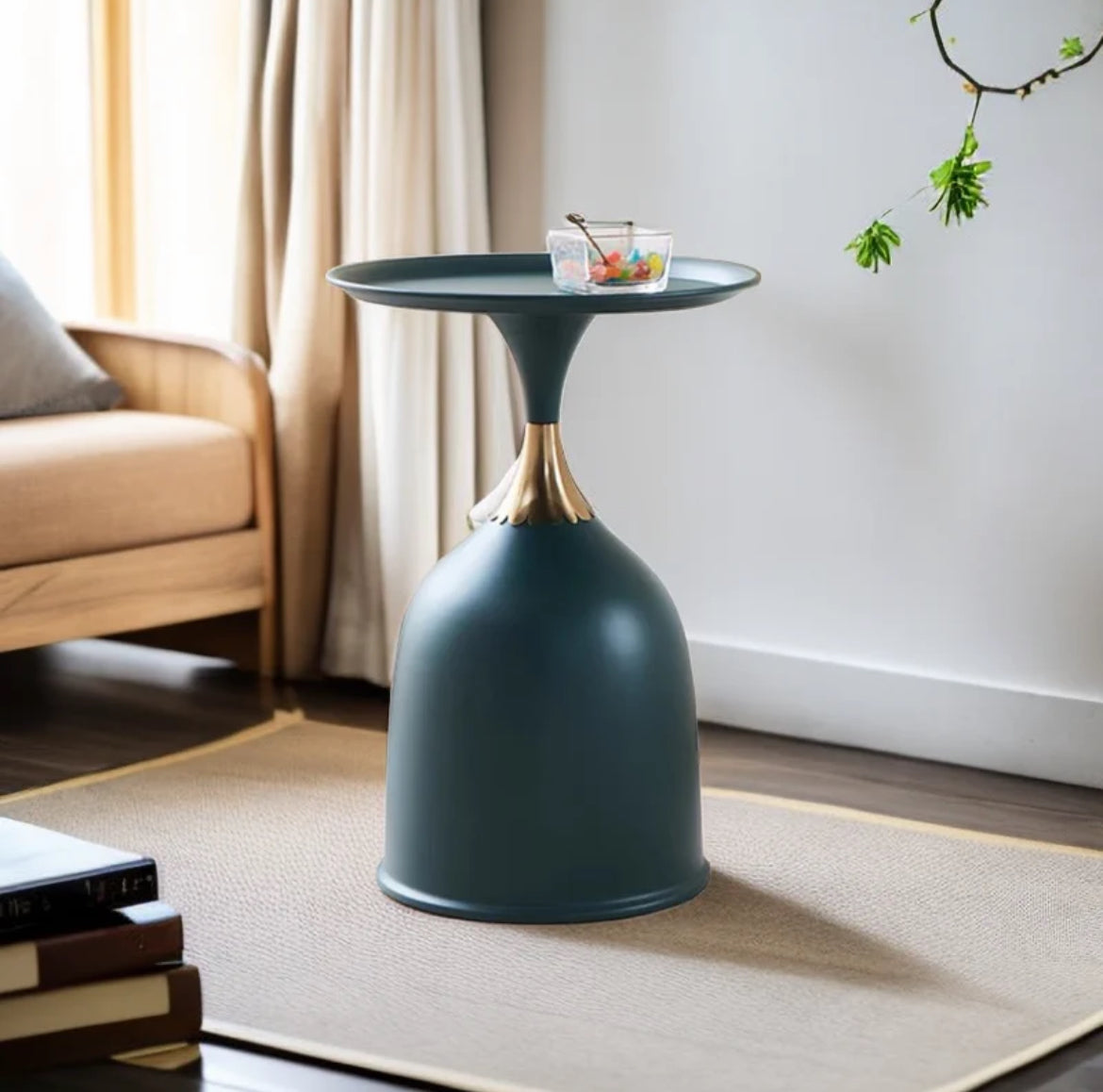Italian Minimalist Walnut Side Table Elegant Nightstand Modern Home