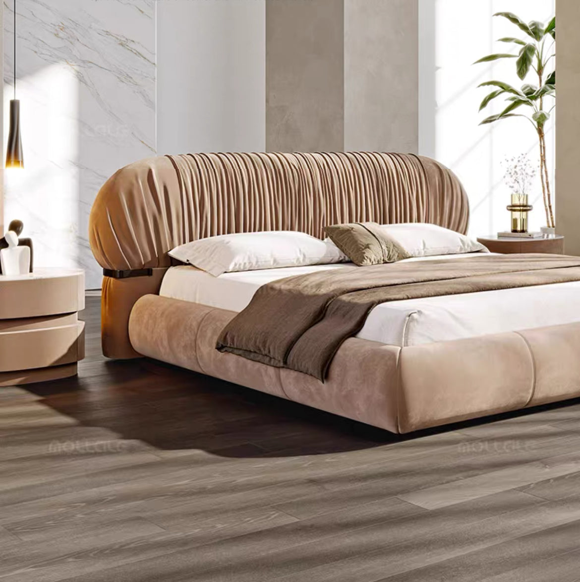 New Arrivals Nubuck Double Bed Modern Double Bed Wedding Bed