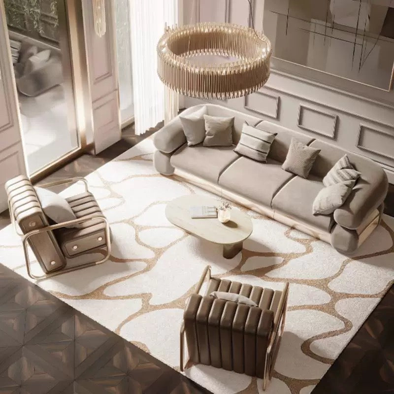 New Design Luxurious Sofa Fabric Sofa Stainless Steel Decor