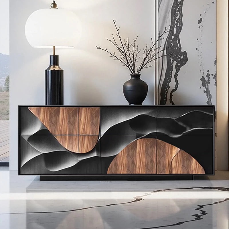 Designer Solid Wood Console Artistic Cabinet Medieval Furniture