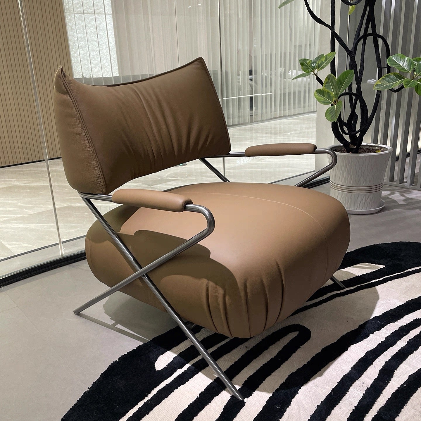 Genuine Leather Chair Leisure Chair Single Sofa Chair Armchair