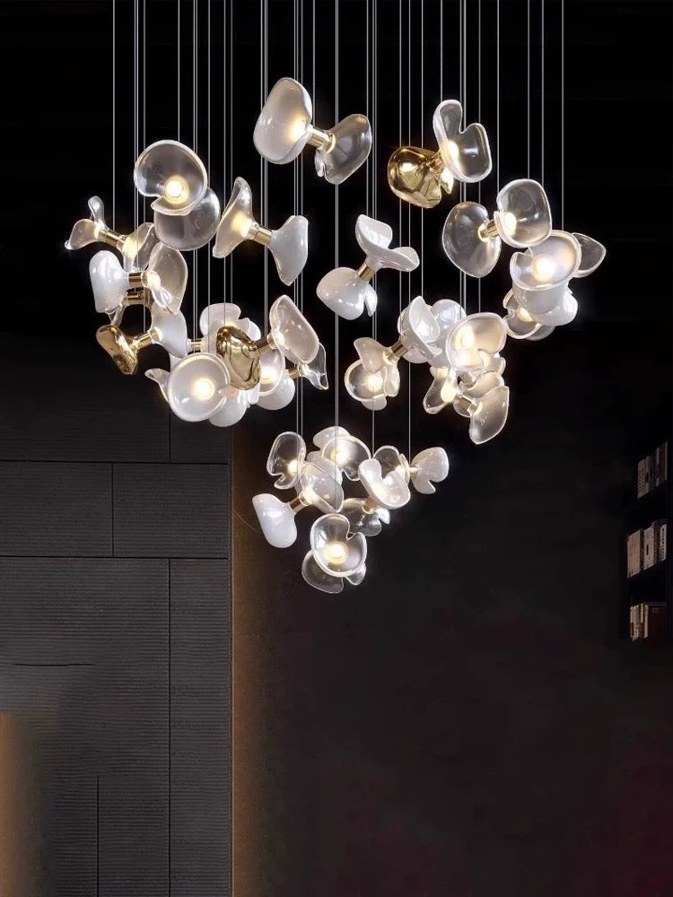 Creative Petal Chandelier Villa Chandelier Hotel Lobby Lighting Home Decor