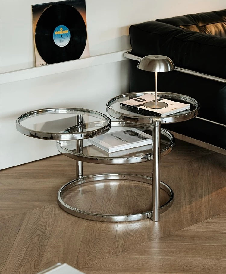 Creative Furniture Stainless Steel Coffee Table Glass Table Side Table