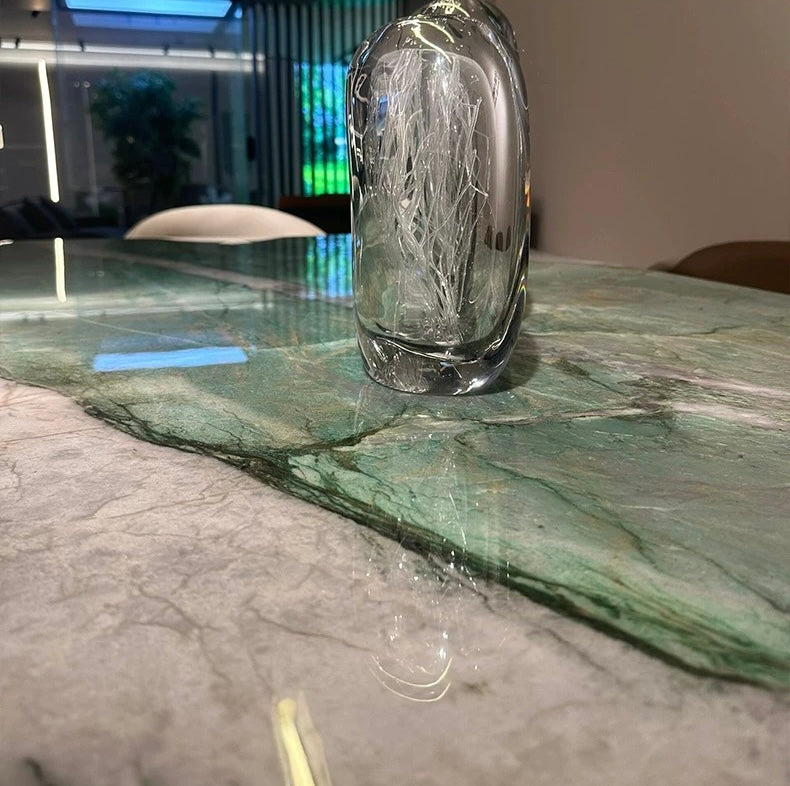 Luxurious Natural Jade Marble Dining Table Stylish Dining Chairs Chic Home