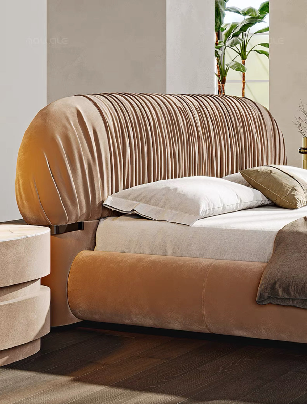 New Arrivals Nubuck Double Bed Modern Double Bed Wedding Bed