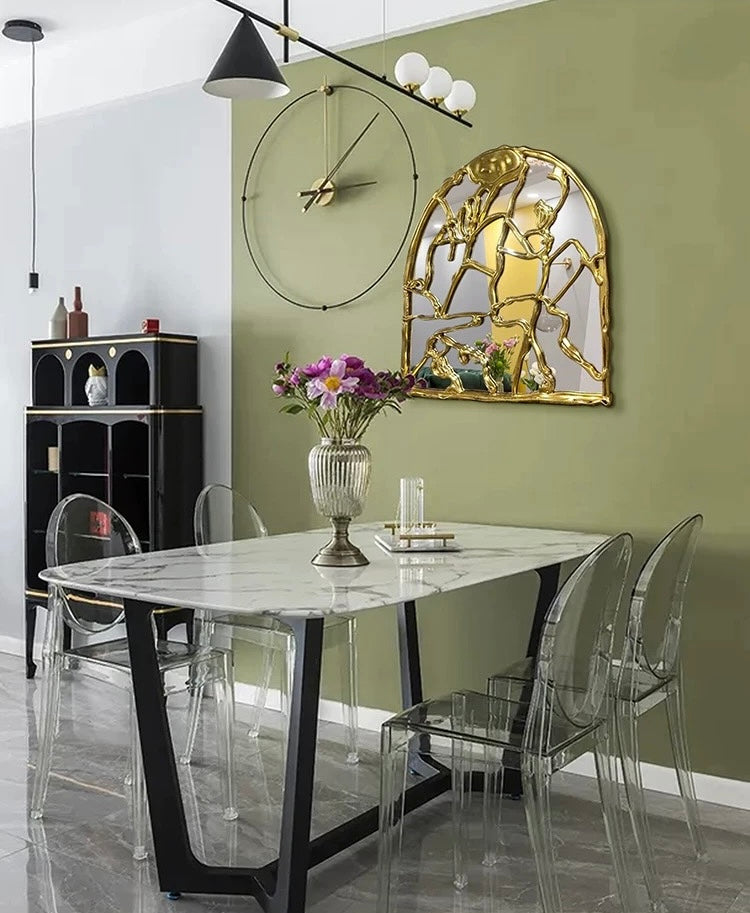 Irregular Mirror Artistic Brass Mirror Luxurious Mirror Home Decor