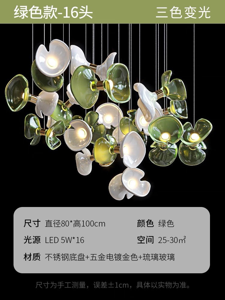 Creative Petal Chandelier Villa Chandelier Hotel Lobby Lighting Home Decor