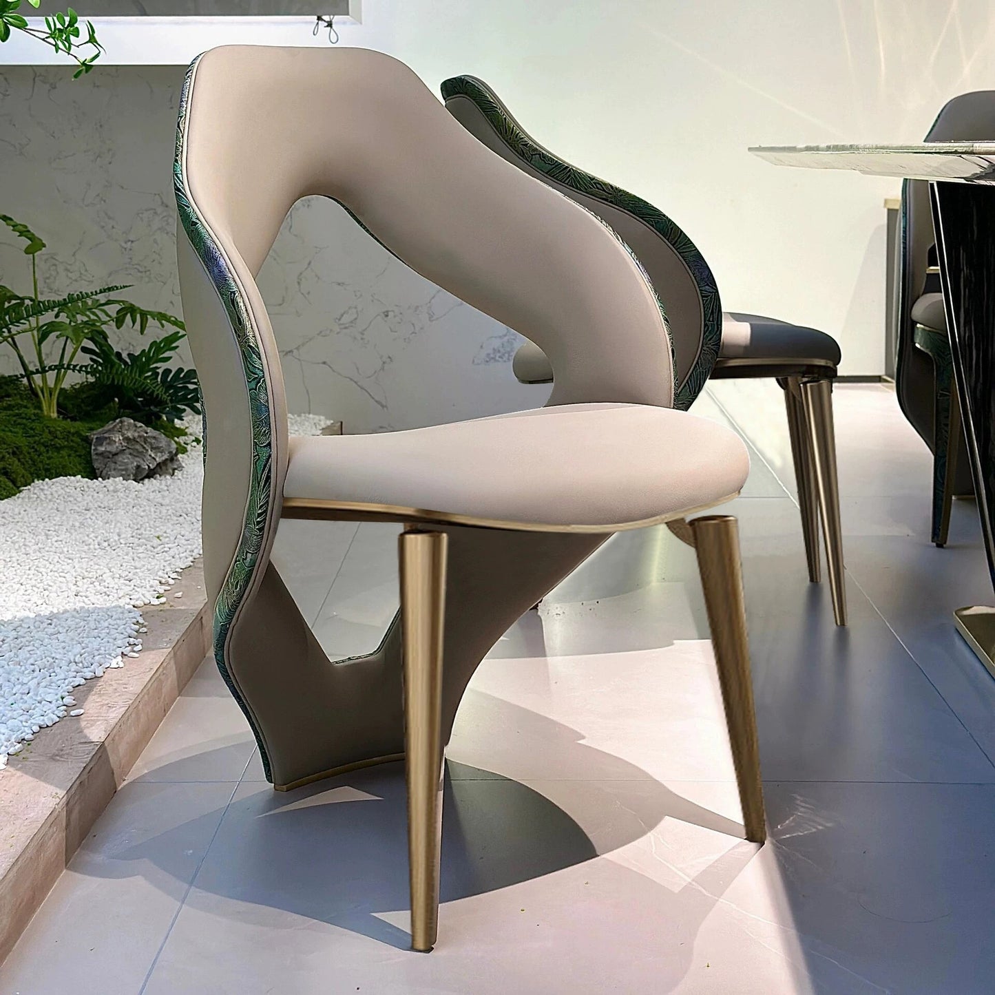 Luxurious Natural Jade Marble Dining Table Stylish Dining Chairs Chic Home