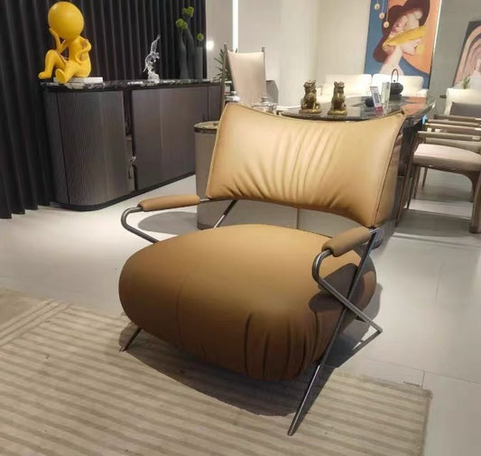Genuine Leather Chair Leisure Chair Single Sofa Chair Armchair