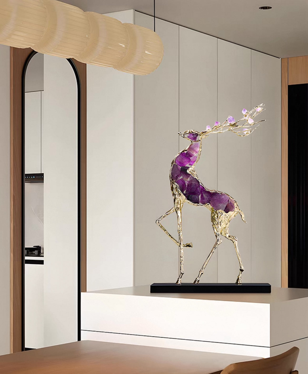 Elegant Decor Crystal Fortune Deer Decorations Luxurious Furnishings