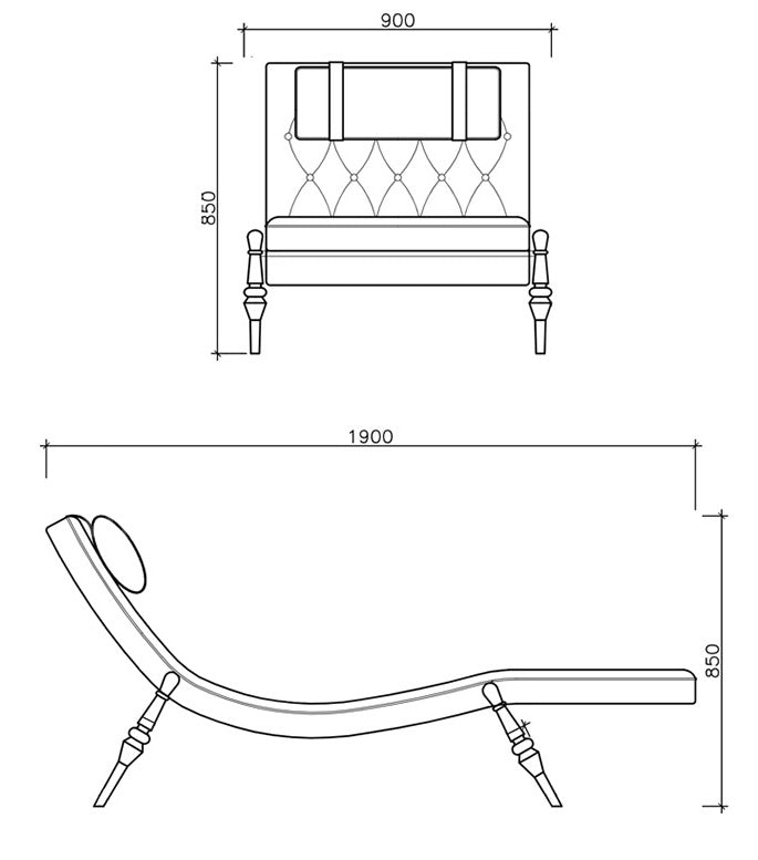 Italian-designed Chaise Longue Luxurious Single Sofa Chair