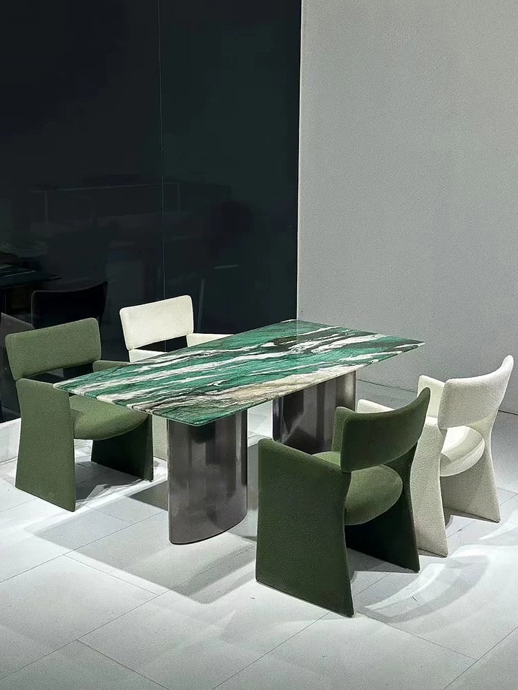 Luxurious Natural Marble Tiffany Green Stone Dining Table