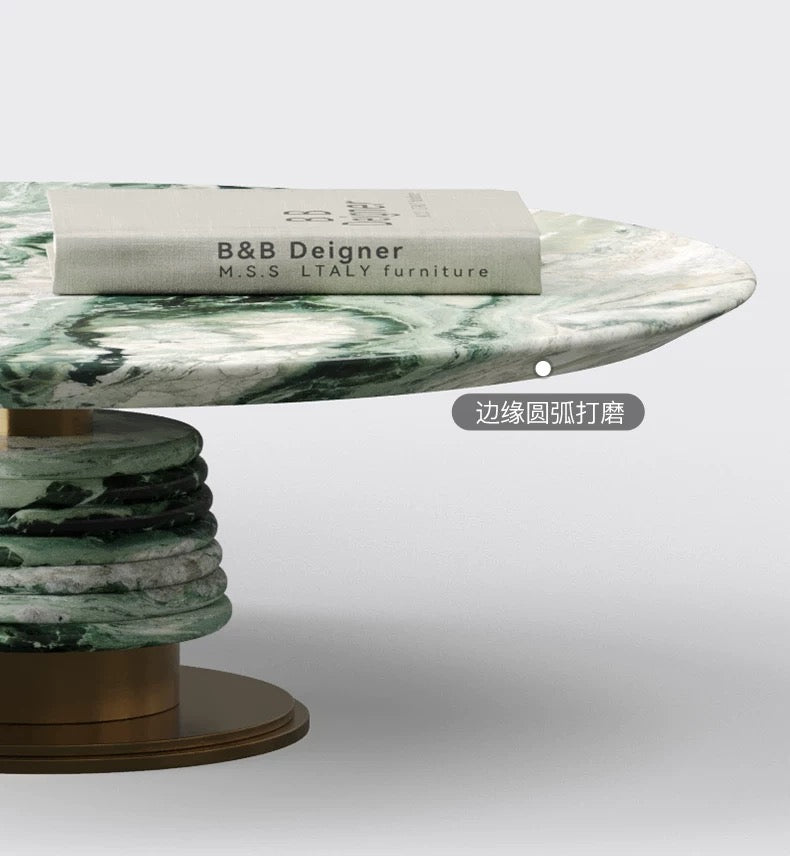 Natural Marble Coffee Table Stainless Steel Furniture Luxurious Home Decor