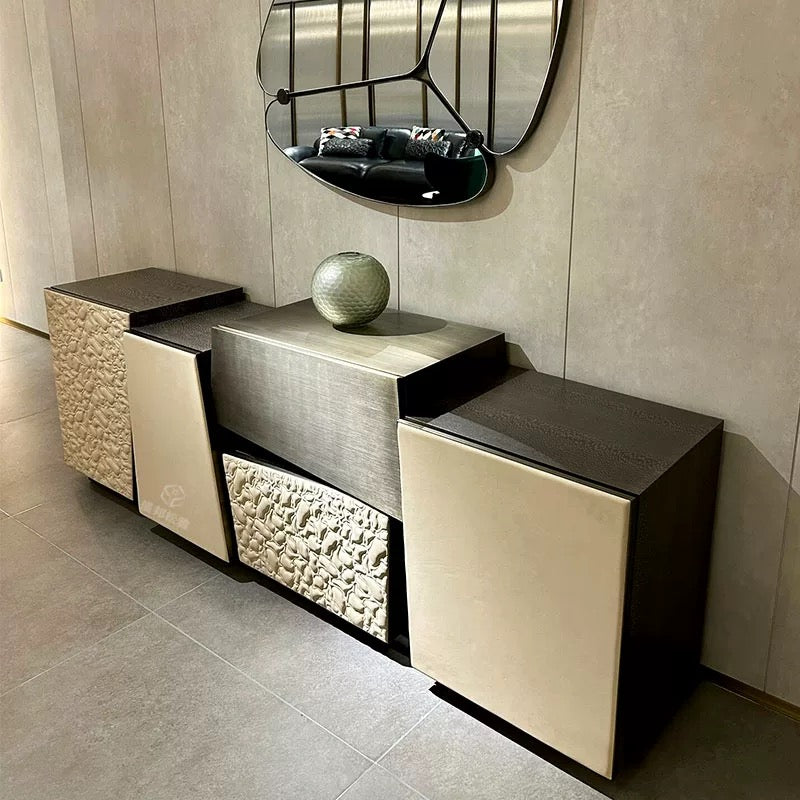 Luxurious Sideboard Mixed Wood and Metal Modern Furniture Stylish Cabinet