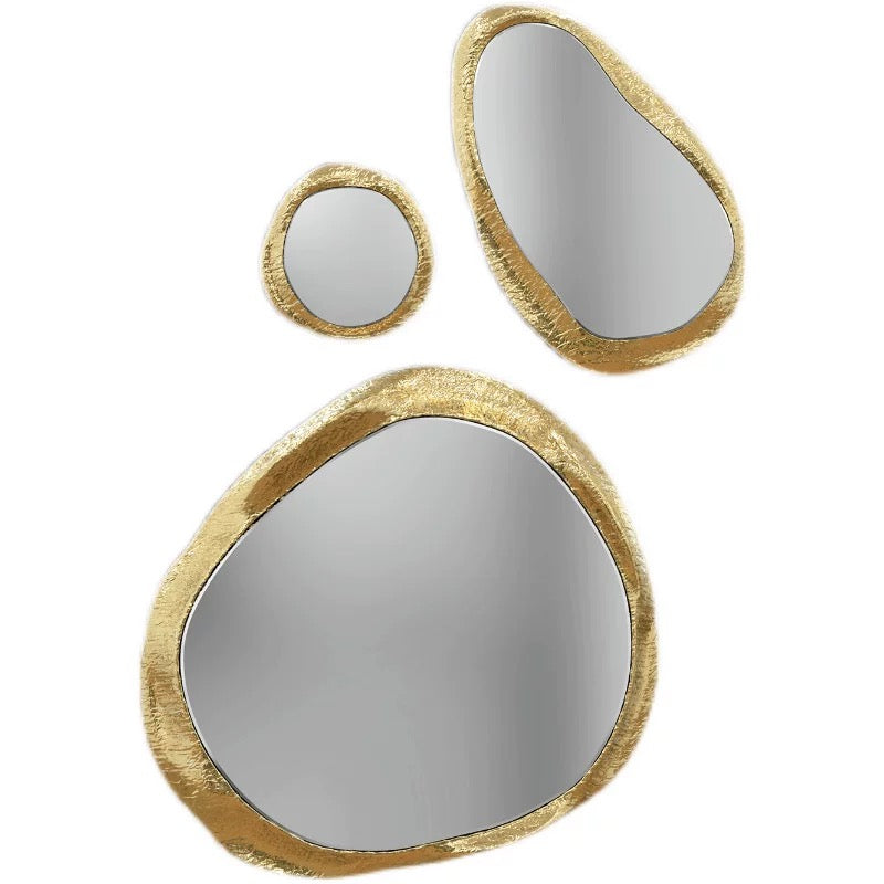 Irregular Luxurious Decorative Mirror Brass Artwork Creative Wall Decoration
