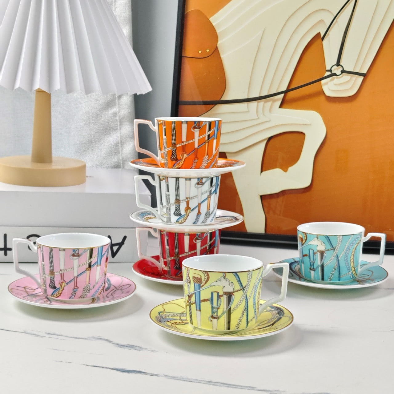 Christmas Gift Birthday Gift Coffee Cup Six Cups Six Saucers Tableware Free Shipping