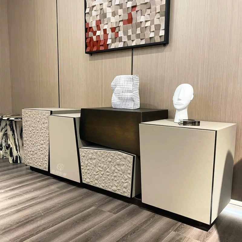 Luxurious Sideboard Mixed Wood and Metal Modern Furniture Stylish Cabinet