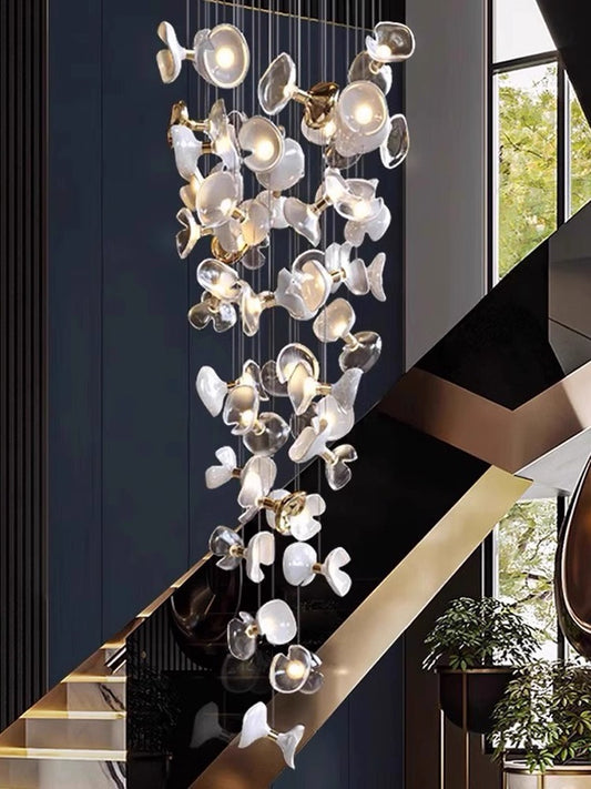 Creative Petal Chandelier Villa Chandelier Hotel Lobby Lighting Home Decor