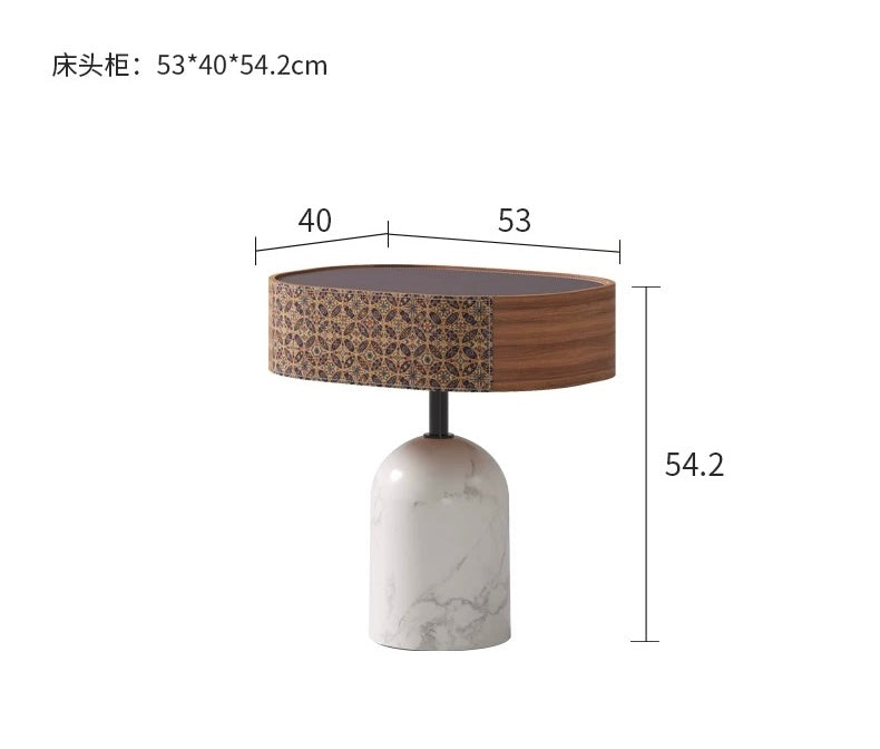 Minimalistic Italian Style Bedside Table Luxurious Nightstand