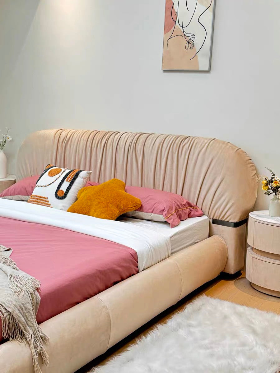 New Arrivals Nubuck Double Bed Modern Double Bed Wedding Bed
