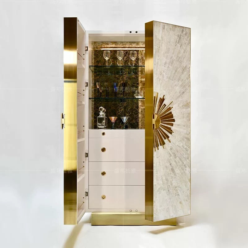 2025 New Arrivals Mother of Pearl  Cabinet Luxurious Wine Cabinet Sideboard Home Decor