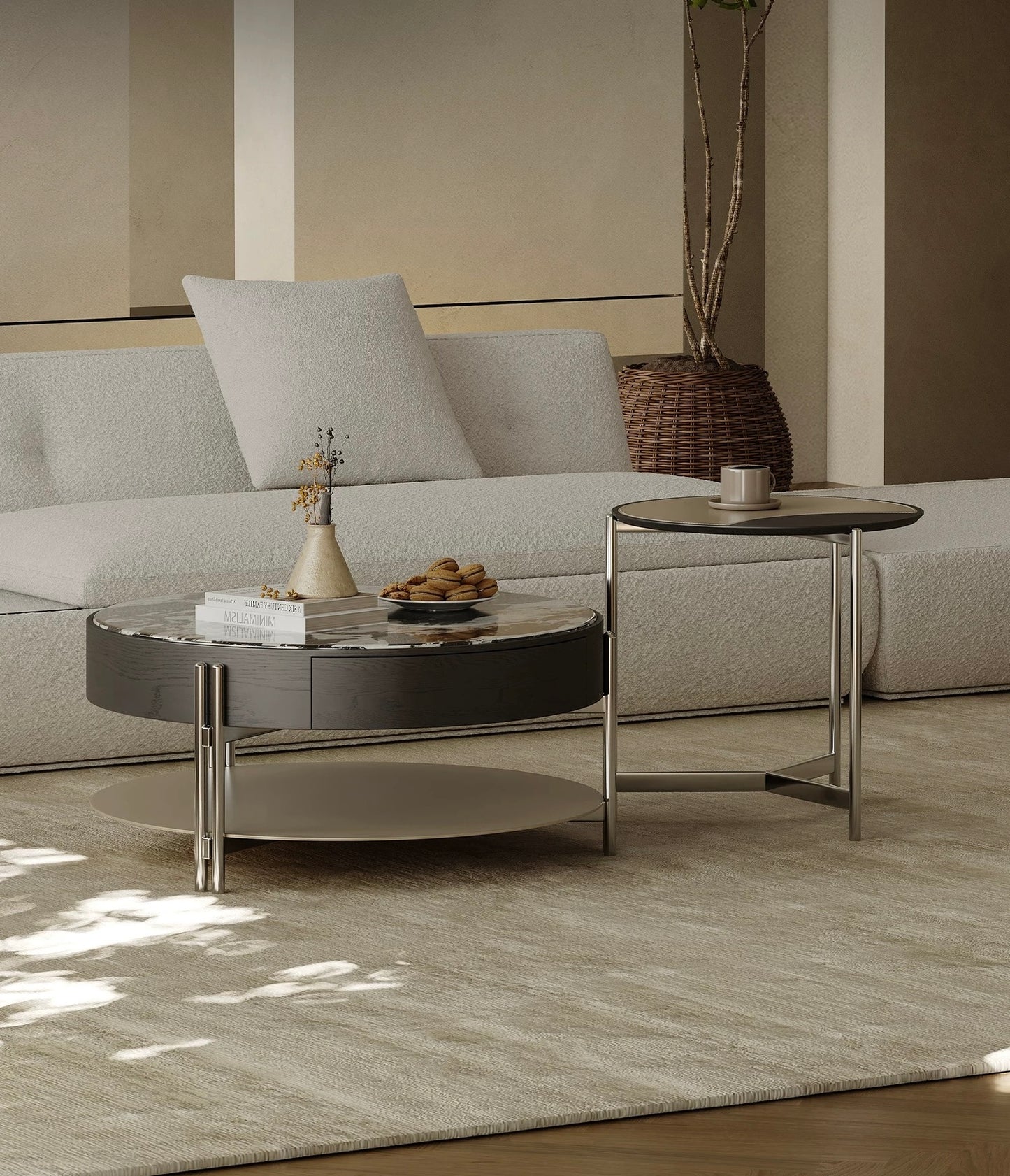 New Design Luxurious Sofa Fabric Sofa Stainless Steel Decor