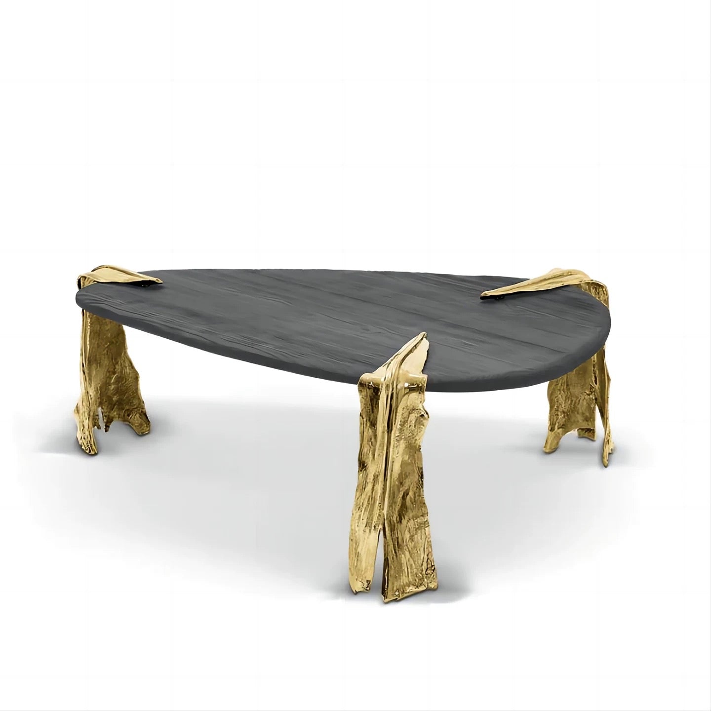 Brass Coffee Table Wood Table Luxurious Furniture Villa Furniture