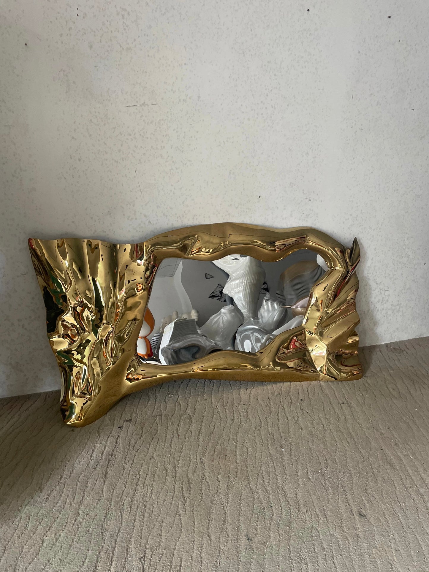 Artistic Stainless Steel Mirror Irregular Mirror Dressing Mirror Home Decor